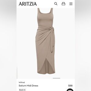 Wilfred Saturn midi dress in nomad taupe xxs